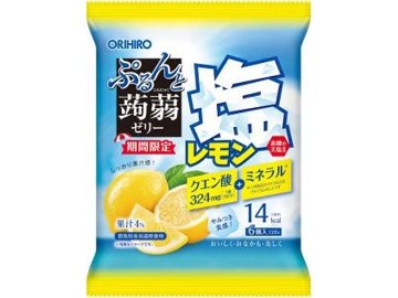 オリヒロプランデュ ぷるんと蒟蒻ゼリーパウチ塩レモン６個×24入り 【全国送料無料】(一部地域別途)の画像