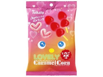 東ハトＬＯＶＥＬＹキャラメルコーンいちごあめ４３ｇ×24入り 【全国送料無料】(一部地域別途)の画像