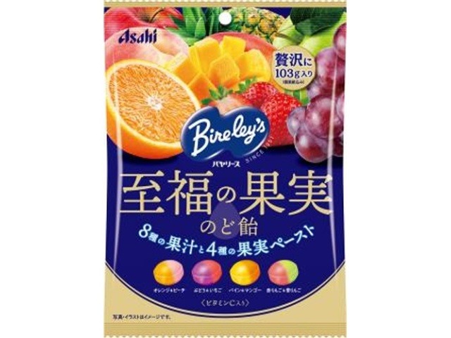 アサヒグループ食品 バヤリース至福の果実のど飴 １０３ｇ×48入り 【全国送料無料】(一部地域別途)の画像