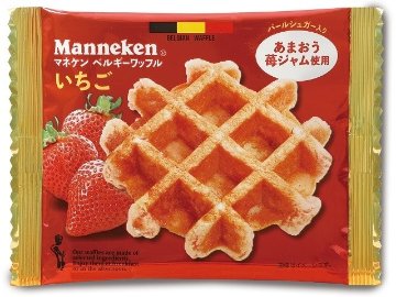 マネケン いちごワッフル １個  ×6入り 【全国送料無料】(一部地域別途)の画像