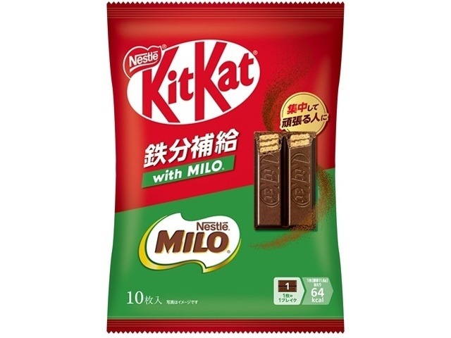 キットカット 鉄分補給ｗｉｔｈＭＩＬＯ１０枚  ×14入り 【全国送料無料】(一部地域別途)の画像