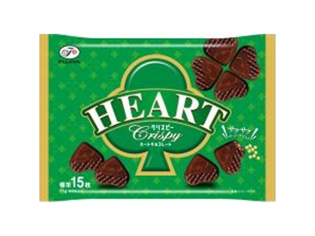 不二家 ハートチョコレート（クリスピー）袋 ７１ｇ  ×18入り 【全国送料無料】(一部地域別途)の画像