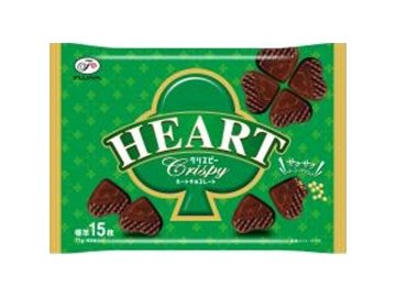 不二家 ハートチョコレート（クリスピー）袋 ７１ｇ  ×18入り 【全国送料無料】(一部地域別途)の画像