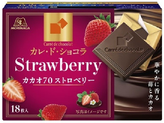 森永 カレ・ド・ショコラ ７０ストロベリー１８枚  ×6入り 【全国送料無料】(一部地域別途)の画像