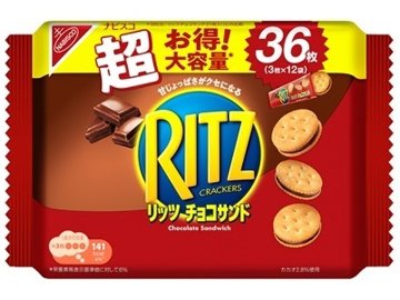 リッツ メガパック チョコサンド３枚×１２袋入 ×12入り 【全国送料無料】(一部地域別途)の画像