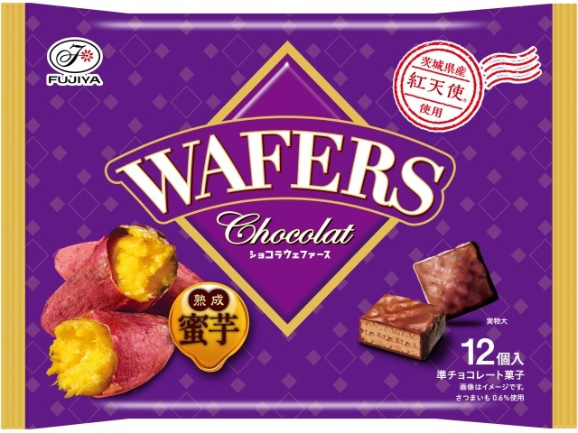 不二家 ショコラウェファース 熟成蜜芋袋１２個 ×18入り 【全国送料無料】(一部地域別途)の画像