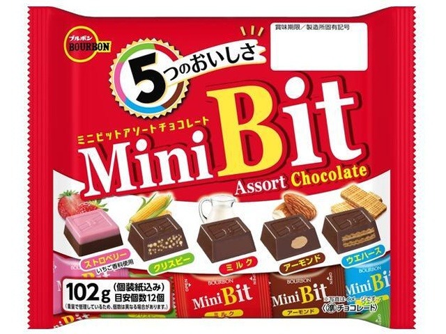ブルボン ミニビットアソート １０２ｇ ×24入り 【全国送料無料】(一部地域別途)の画像