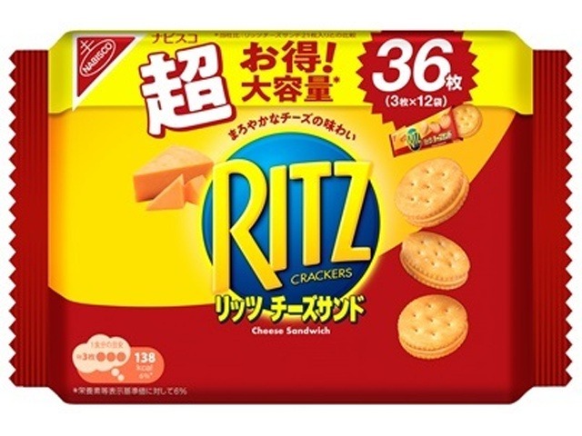 リッツ メガパック チーズサンド３枚×１２袋入 ×12入り 【全国送料無料】(一部地域別途)の画像
