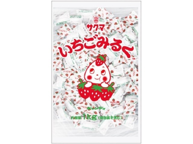 サクマ いちごみるく ピロー１ｋｇ ×10入り 【全国送料無料】(一部地域別途)の画像