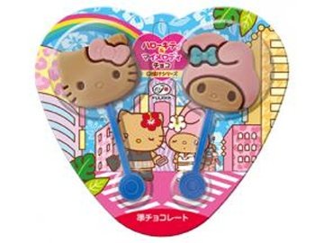 不二家 ハローキティ＆マイメロディチョコ 日焼け×144入り 【全国送料無料】(一部地域別途)の画像