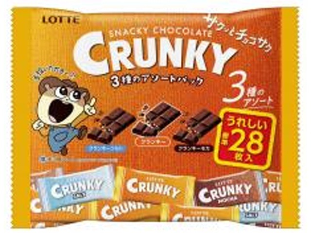ロッテ クランキー ３種アソートパック９８ｇ  ×20入り 【全国送料無料】(一部地域別途)の画像