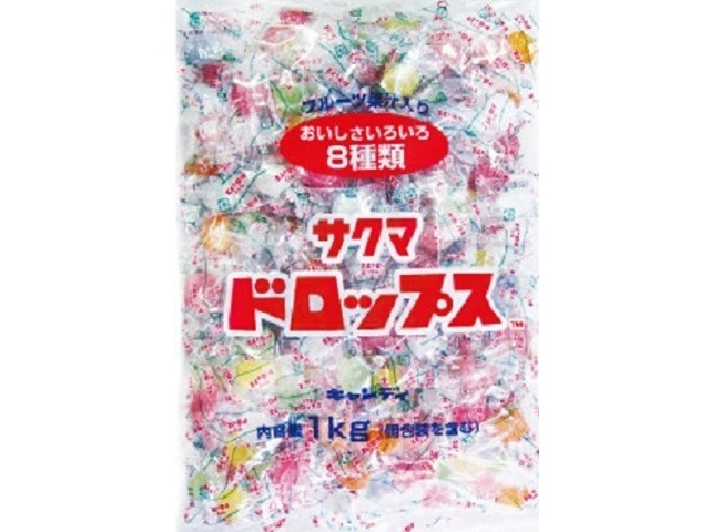 サクマ 袋入りドロップス １ｋｇ  ×1 【送料込】(一部地域別途)の画像