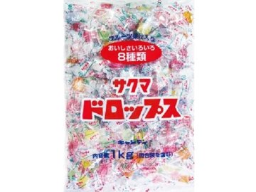 サクマ 袋入りドロップス １ｋｇ  ×1 【送料込】(一部地域別途)の画像