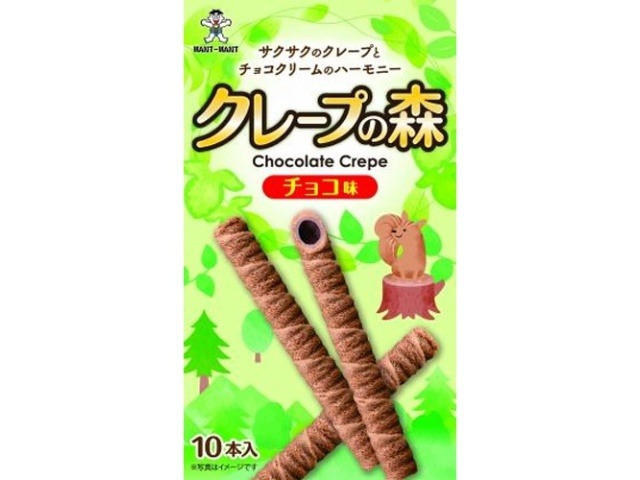 旺旺・ジャパン クレープの森 チョコ味１０本  ×10入り 【全国送料無料】(一部地域別途)の画像