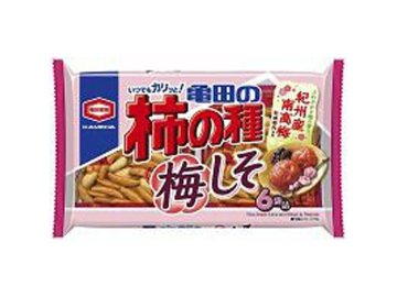 亀田 柿の種梅しそ ６袋詰１６４ｇ  ×12入り 【全国送料無料】(一部地域別途)の画像