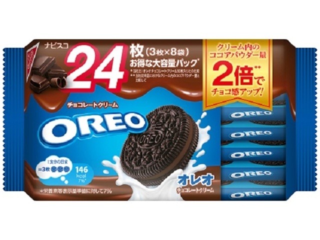 オレオ チョコレークリーム２４枚ファミリーパック  ×12入り 【全国送料無料】(一部地域別途)の画像