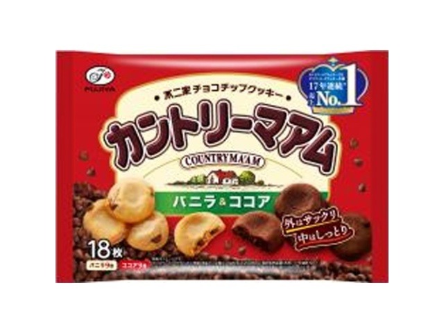 不二家 カントリーマアム バニラ＆ココア１８枚   ×18 【送料込】(一部地域別途)の画像
