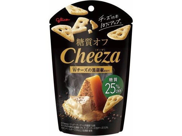 グリコ 糖質オフチーザ ダブルチーズの黒胡椒仕立て  ×10入り 【全国送料無料】(一部地域別途)の画像