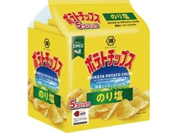 湖池屋 ５個パックポテトチップスのり塩×6入り 【全国送料無料】(一部地域別途)の画像