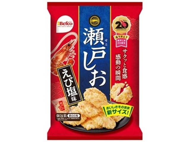 栗山米菓 瀬戸しお えび塩味７６ｇ ×12入り 【全国送料無料】(一部地域別途)の画像