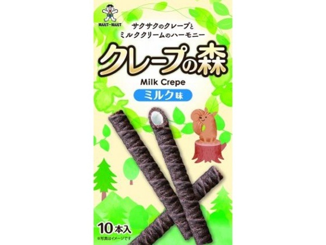 旺旺・ジャパン クレープの森 ミルク味１０本  ×10入り 【全国送料無料】(一部地域別途)の画像