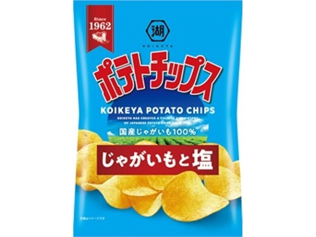 湖池屋 ポテトチップス じゃがいもと塩５５ｇ  ×12入り 【全国送料無料】(一部地域別途)の画像