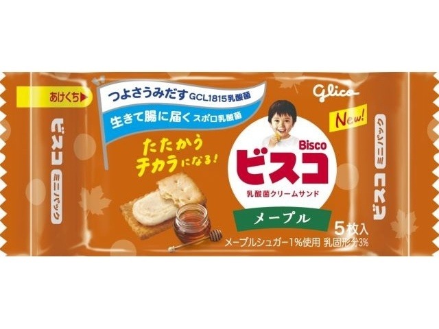 グリコ ビスコミニパック メープル５枚  ×20入り 【全国送料無料】(一部地域別途)の画像