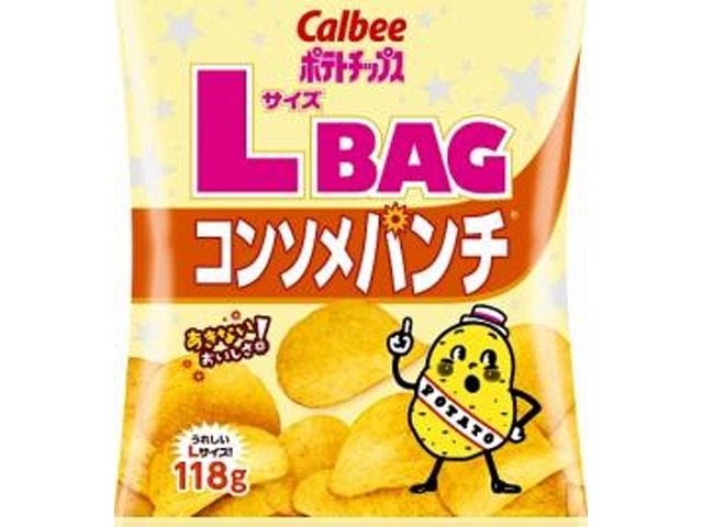 カルビー ポテトＬサイズＢＡＧコンソメ１１８ｇ×12入り 【全国送料無料】(一部地域別途)の画像