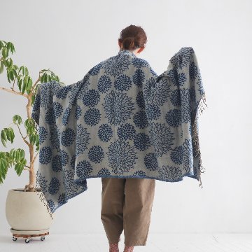 再販＊羽織るだけでお洒落度ＵＰ＊3Way＊リバーシブル＊起毛ダリア柄大判ストール＊の画像