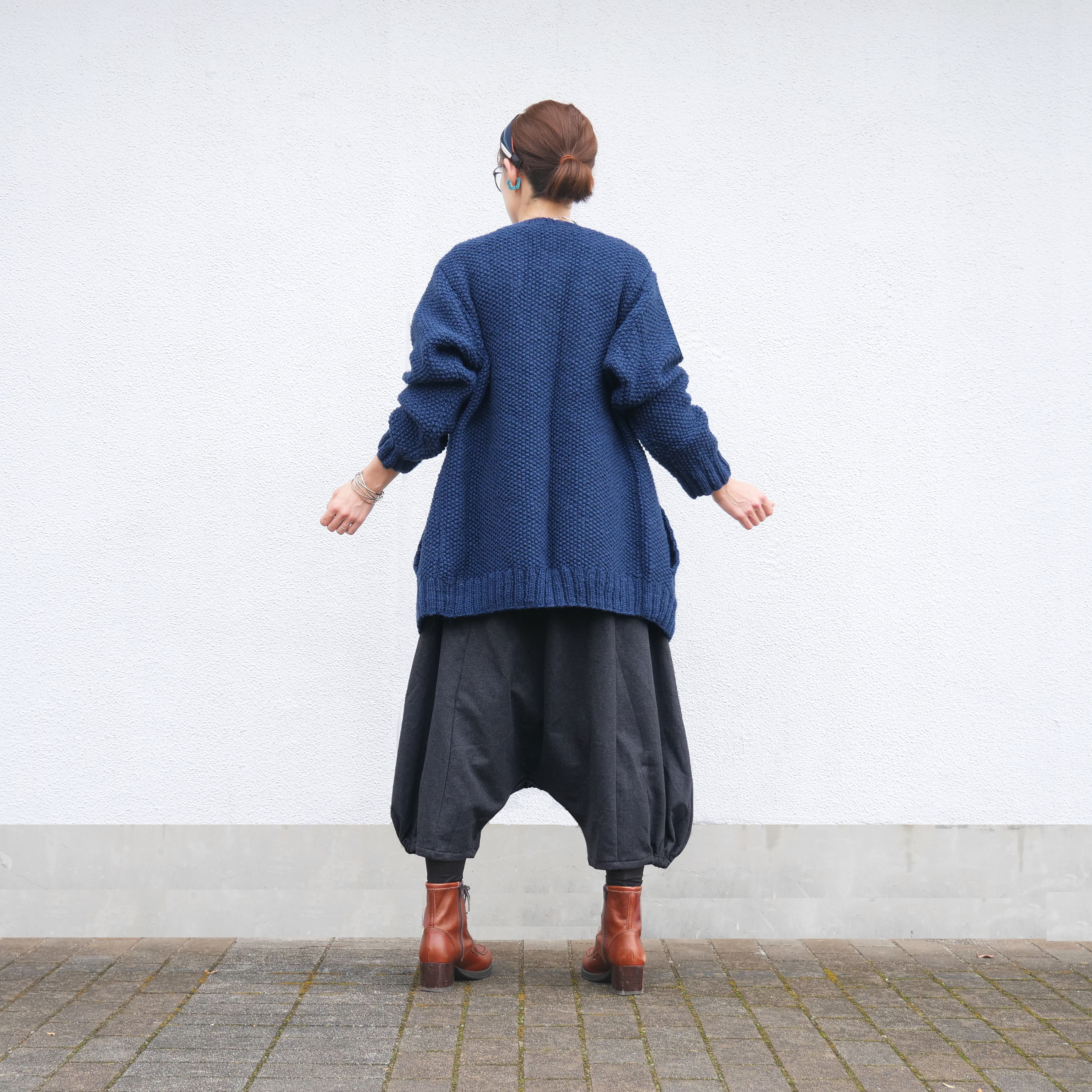 Newカラー追加＊軽くて暖か＊裏地フリース素材＊丸く仕上げたシルエットが女性らしい＊大人のサルエルパンツ＊d-pn504fの画像