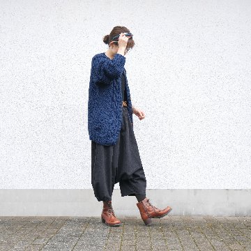 Newカラー追加＊軽くて暖か＊裏地フリース素材＊丸く仕上げたシルエットが女性らしい＊大人のサルエルパンツ＊d-pn504fの画像