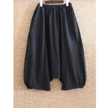 Newカラー追加＊軽くて暖か＊裏地フリース素材＊丸く仕上げたシルエットが女性らしい＊大人のサルエルパンツ＊d-pn504fの画像