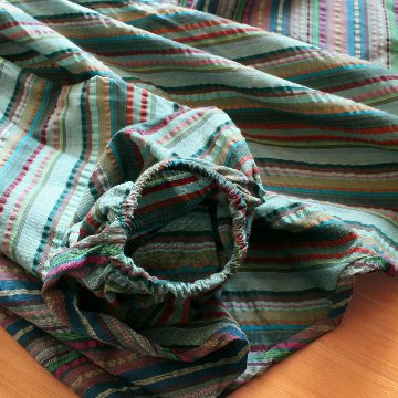 裾の丸みが可愛い＊個性派シルエット＊動きにニュアンスを添える＊ストライプサルエルパンツ＊d-pn001の画像