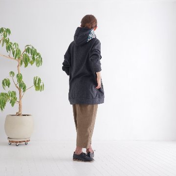 Renewal再販×3＊オフタートルネック＊花クロシェ×ボーダーフード＊裏地フリース＊プルオーバー＊パーカー＊d-tp507の画像