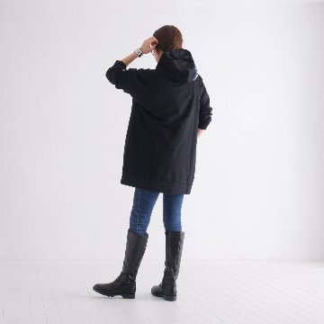 Renewal再販×3＊オフタートルネック＊花クロシェ×ボーダーフード＊裏地フリース＊プルオーバー＊パーカー＊d-tp507の画像