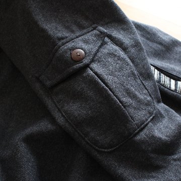 Renewal再販×3＊オフタートルネック＊花クロシェ×ボーダーフード＊裏地フリース＊プルオーバー＊パーカー＊d-tp507の画像