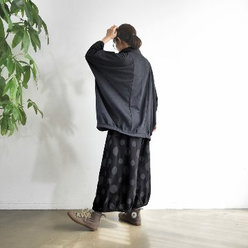 丸っこいシルエット＊大人のためのナチュラルなドット柄＊バルーンワイドパンツ＊d-pn506の画像