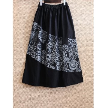 着丈2展開＊サークルフラワーモチーフ×ペイズリー柄＊ふんわりフレアデザイン＊切り替えスカート＊d-sk512の画像