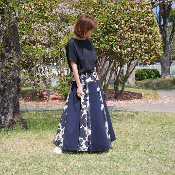  【自由にアレンジスカート】フラワー～flower～どんなコーデも自由自在にデザインができる＊変形＊バルーン＊立体ロングスカート＊d-sk2001の画像