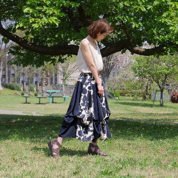  【自由にアレンジスカート】フラワー～flower～どんなコーデも自由自在にデザインができる＊変形＊バルーン＊立体ロングスカート＊d-sk2001の画像