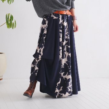  【自由にアレンジスカート】フラワー～flower～どんなコーデも自由自在にデザインができる＊変形＊バルーン＊立体ロングスカート＊d-sk2001の画像