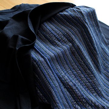 裾切替＊アシメ＊ストライプ＊ゆったりデザイン＊異素材＊チュニック＊d-tp530の画像