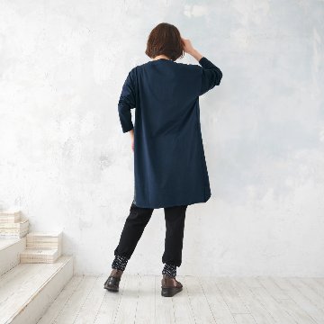 裾切替＊アシメ＊ストライプ＊ゆったりデザイン＊異素材＊チュニック＊d-tp530の画像
