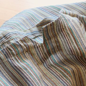 ストライプ＊Vカットネックライン＊ゆったりとしたリラックス感あるシルエット＊七分袖＊ブラウス＊シャツ＊トップス＊d-tp531の画像