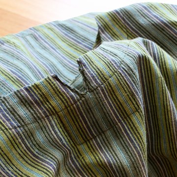ストライプ＊Vカットネックライン＊ゆったりとしたリラックス感あるシルエット＊七分袖＊ブラウス＊シャツ＊トップス＊d-tp531の画像