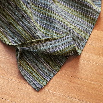 ストライプ＊Vカットネックライン＊ゆったりとしたリラックス感あるシルエット＊七分袖＊ブラウス＊シャツ＊トップス＊d-tp531の画像