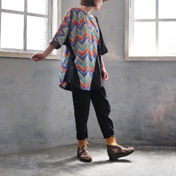 ゆったりドルマン＊切り替え＊チュニック＊トップス＊カットソー＊アシンメトリー＊d-tp004の画像