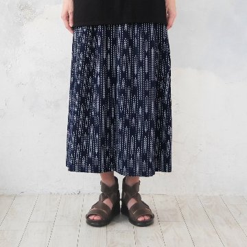 着丈2展開＊リーフライン柄＊ゆるやかなフレアAラインシルエット＊落ち感あるやわらかコットン素材＊スカート＊d-sk513の画像