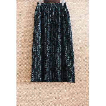 着丈2展開＊リーフライン柄＊ゆるやかなフレアAラインシルエット＊落ち感あるやわらかコットン素材＊スカート＊d-sk513の画像
