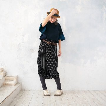 季節の変わり目にも◎動くたびに揺れる軽やかフレアスリーブ＊配色切り替え＊チュニック＊トップス＊カットソー＊d-tp015の画像